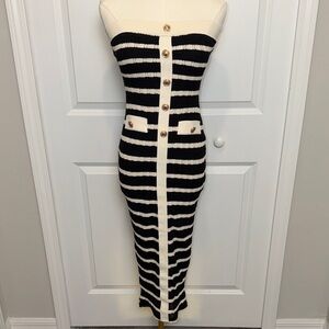 Fashion Nova Striped Strapless Knit Dress (XS) NWOT